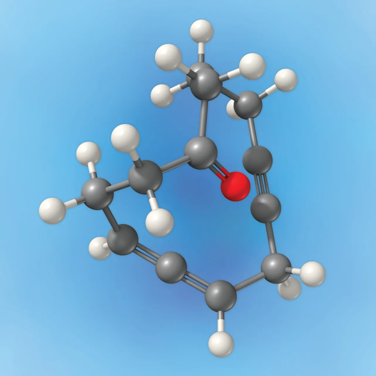 Ball-and-stick molecular model illustrating atomic bonds